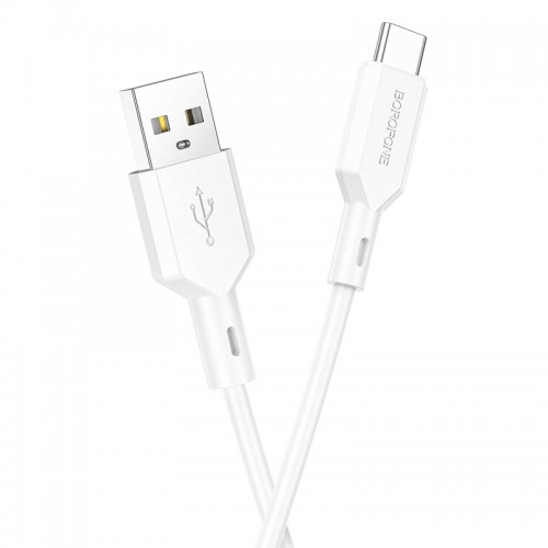 Кабель USB - Type-C Borofone BX70 Shengda, 1.0м, 3.0A, цвет: белый