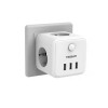 Сетевой фильтр TESSAN TS-301-DE, 3 розетки, 3 USB, белый
