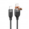 Кабель 8 pin - USB, Type-C Borofone BU45, 1.2м, 2.4A, PD 27Вт, цвет: чёрный