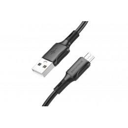 Кабель USB - микро USB Borofone BX80, 1.0м, круглый, 2.4A, силикон, цвет: чёрный
