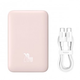 Аккумулятор внешний Baseus PPCXM10, Magnetic Mini Wireless Fast Charge, 10000mAh, цвет: розовый
