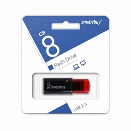 Флеш-накопитель 8Gb SmartBuy Click, USB 2.0, пластик, чёрный