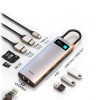 USB-концентратор Baseus BS-OH047, Metal Gleam, пластик, алюминий, 9 Гнезд, PD, 2xUSB3.0, 2хHDMI, SD, TF, 2xUSB2.0, RJ45, Вход: 5 В/3 А, цвет: серый