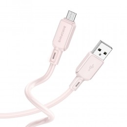 Кабель USB - микро USB Borofone BX94 Crystal Color, 1.0м, 2.4A, цвет: розовый

