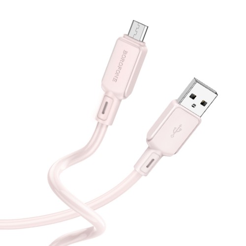 Кабель USB - микро USB Borofone BX94 Crystal Color, 1м, розовый
