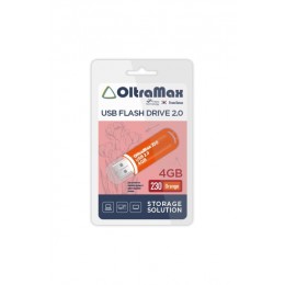 Флеш-накопитель 4Gb OltraMax 230, USB 2.0, пластик, оранжевый