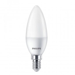 Лампа светодиодная Philips B35, ECOHOME, E14, свеча, 5Вт/220-240V/2700K, теплый белый, матовая