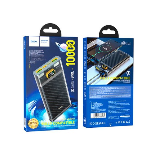 Аккумулятор внешний HOCO J103, Discovery edition, 10000mAh, QC3.0, PD, цвет: серый