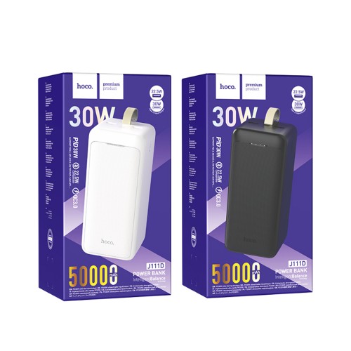 Аккумулятор внешний HOCO J111D, Smart charge, 50000mAh, цвет: чёрный