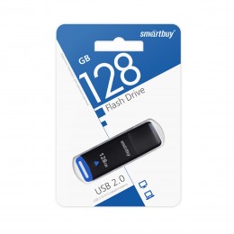 Флеш-накопитель 128Gb SmartBuy Easy, USB 2.0, пластик, чёрный