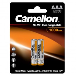 Аккумулятор AAA Camelion, R03-2BL, 1000mAh, (2/24/480), 2шт