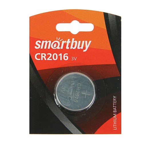 Батарейка SmartBuy CR2016-1BL, 3В, (1/12/720)