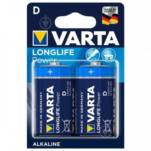 Батарейка D Varta LR20-2BL High Energy, 1.5В, (2/20/100)