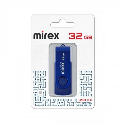 Флеш-накопитель 32Gb Mirex SWIVEL, USB 3.0, пластик, синий