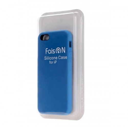 Чехол силиконовый FaisON для APPLE iPhone 5/5S/SE, №03, Silicone Case, цвет: синий