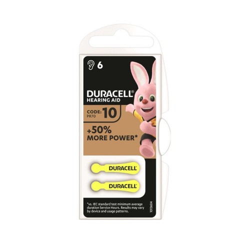 Батарейка Duracell ZA10-6BL, для слуховых аппаратов, (6/60/600/54000), (арт.Б0039179)