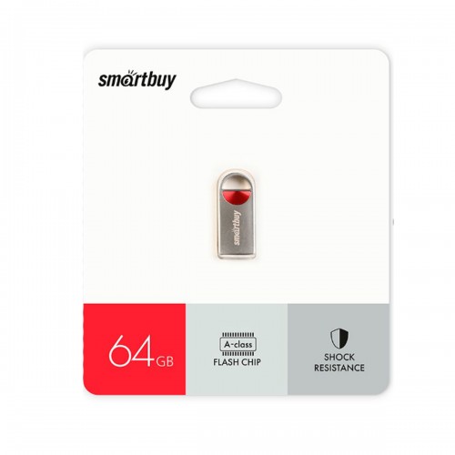 Флеш-накопитель 64Gb SmartBuy MC8, металл, USB 2.0, красный