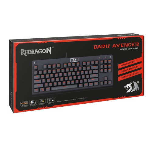 Клавиатура проводная Defender, DARK AVENGER 2, Redragon, механическая, 1.8 м, цвет: чёрный