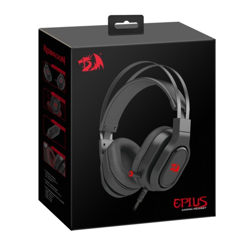 Наушники полноразмерные Defender Epius, Redragon, USB, 1.8 м, цвет: чёрный