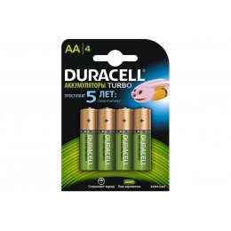 Аккумулятор AA Duracell, LR06-4BL, Turbo, 2500mAh, (4/40), 4шт