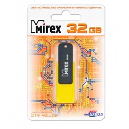 Флеш-накопитель 32Gb Mirex CITY, USB 2.0, пластик, жёлтый