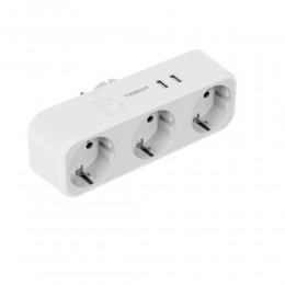 Сетевой фильтр TESSAN TS-322, 2.4A, 3 розетки, с заземлением, 2 USB выхода, цвет: серый
