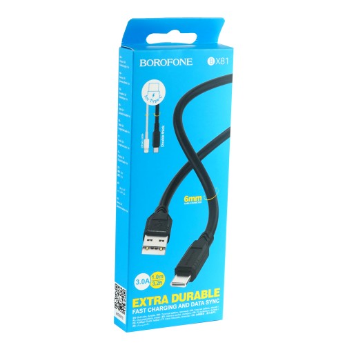 Кабель USB Type-C Borofone BX81 Goodway 1.0м 3.0A чёрный
