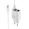 Блок питания Borofone BA58A 2 USB, 2.4A, белый, Type-C
