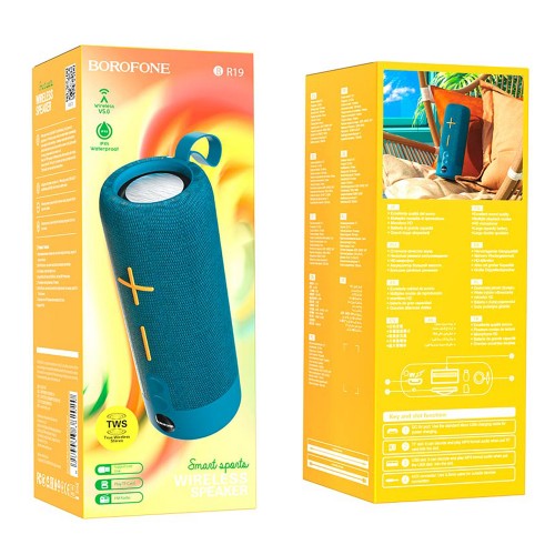 Портативная колонка Borofone BR19 Euphony, Bluetooth, бирюзовая
