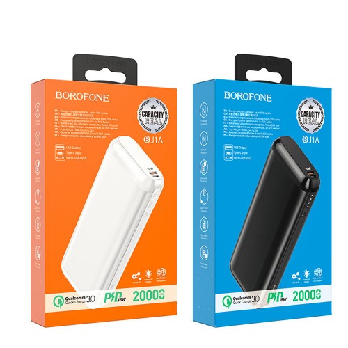 Внешний аккумулятор Borofone BJ1A, 20000mAh, белый
