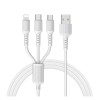 Кабель USB 8 pin, Type-C, микро USB Borofone BX16 Easy 1.0м белый

