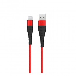 Кабель USB - Type-C Borofone BX32 Munificent, 1.0м, 3.0A, цвет: красный