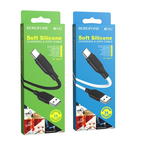 Кабель USB Type-C Borofone BX42 Encore, 1м, 3А, чёрный
