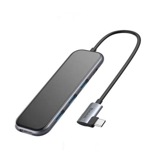 USB-концентратор Baseus, 7 гнезд, 1 HD4K, 1 PD,3 USB3.0, микро USB, цвет: серый