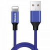 Кабель USB - 8 pin Baseus Yiven, 1.2м, круглый, 2.1A, нейлон, цвет: синий