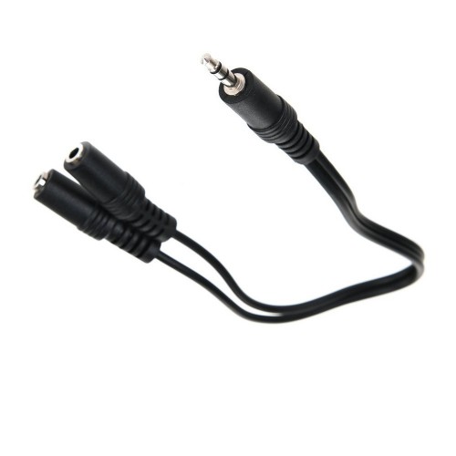 Кабель Jack 3,5mm(m) - 2xJack 3,5mm(f) VCOM CV203, 0.2м, цвет: чёрный