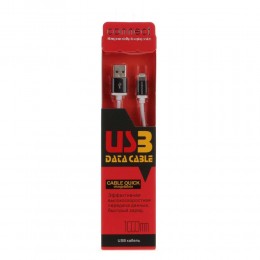 Кабель USB - микро USB Connect CA03, 1.0м, круглый, 2.1A, резина, цвет: белый, с золотой вставкой
