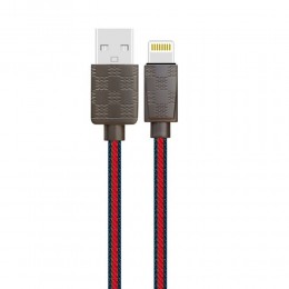 Кабель USB - 8 pin Earldom EC-054, 1.0м, круглый, 2.4A, ткань, цвет: зелёный