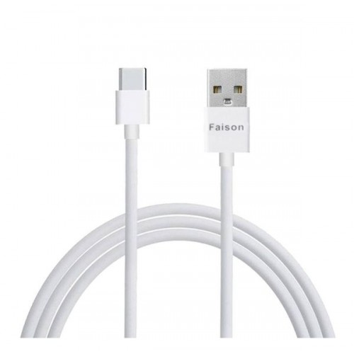 Кабель USB - Type-C FaisON FX1 PRIME, 1.0м, 2.1A, цвет: белый