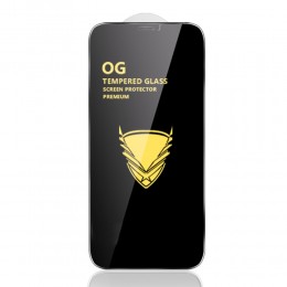 Стекло защитное Noname для APPLE iPhone 13 (6.7)/ 14 Max, OG, Anti-Shock, глянцевое, полный клей, цвет: чёрный, в техпаке
