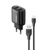 Блок питания сетевой 2 USB Exployd EX-Z-1432, EASY, 2.4A, кабель микро USB, цвет: чёрный