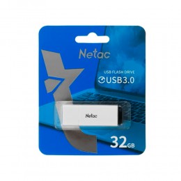 Флеш-накопитель 32Gb Netac U185, USB 3.0, пластик, индикатор, белый