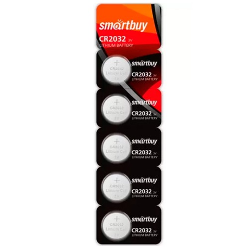 Батарейка SmartBuy CR2032-5BL, 3В, (5/100/4000)