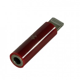 Переходник 8 pin(m) - Jack 3,5mm(f) без бренда GL040, круглый, bluetooth, цвет: красный
