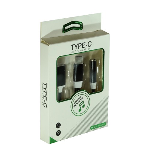 Переходник Type-C(m) на Jack 3,5mm(f), круглый, чёрный
