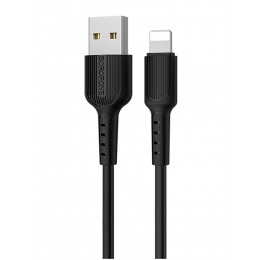 Кабель USB - 8 pin Borofone BX16 Easy, 1.0м, 2.4A, цвет: чёрный
