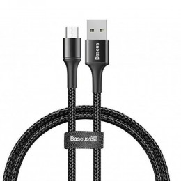 Кабель USB - микро USB Baseus Halo, 0.5м, круглый, 3.0A, нейлон, цвет: чёрный