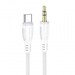 Кабель AUX, Type-C(m) - Jack 3,5mm(m) Borofone BL14, 1.0м, цвет: белый
