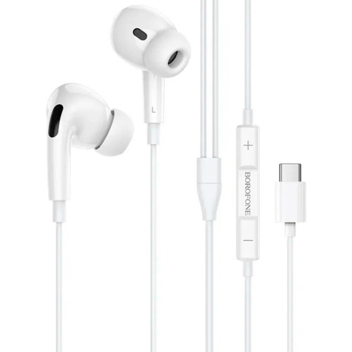 Наушники Borofone BM80 Pro, Elegant, Type-C, белые, 1.2 м
