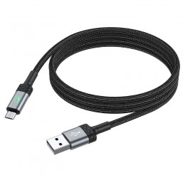 Кабель USB - микро USB Borofone BU30 Lynk, 1.2м, 2.4A, цвет: чёрный